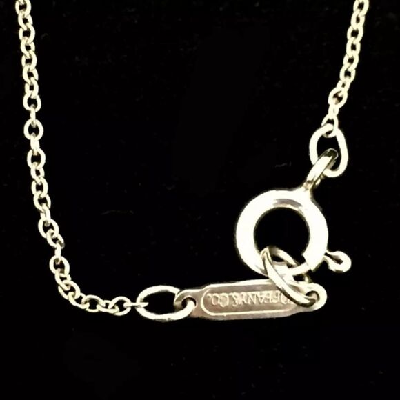 Tiffany & Co. 18K Gold / 925 Sterling Silver Heart & Ribbon Pendant Necklace - Picture 6 of 7